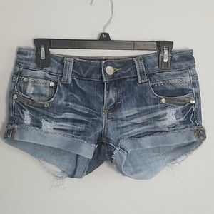 Almost Famous distressed jean shorts